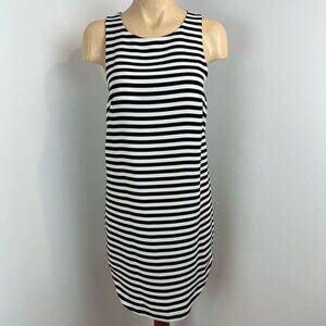 H&M Women’s U.S. 6 Black White Striped Sleeveless Midi Dress Casual Basic Summer